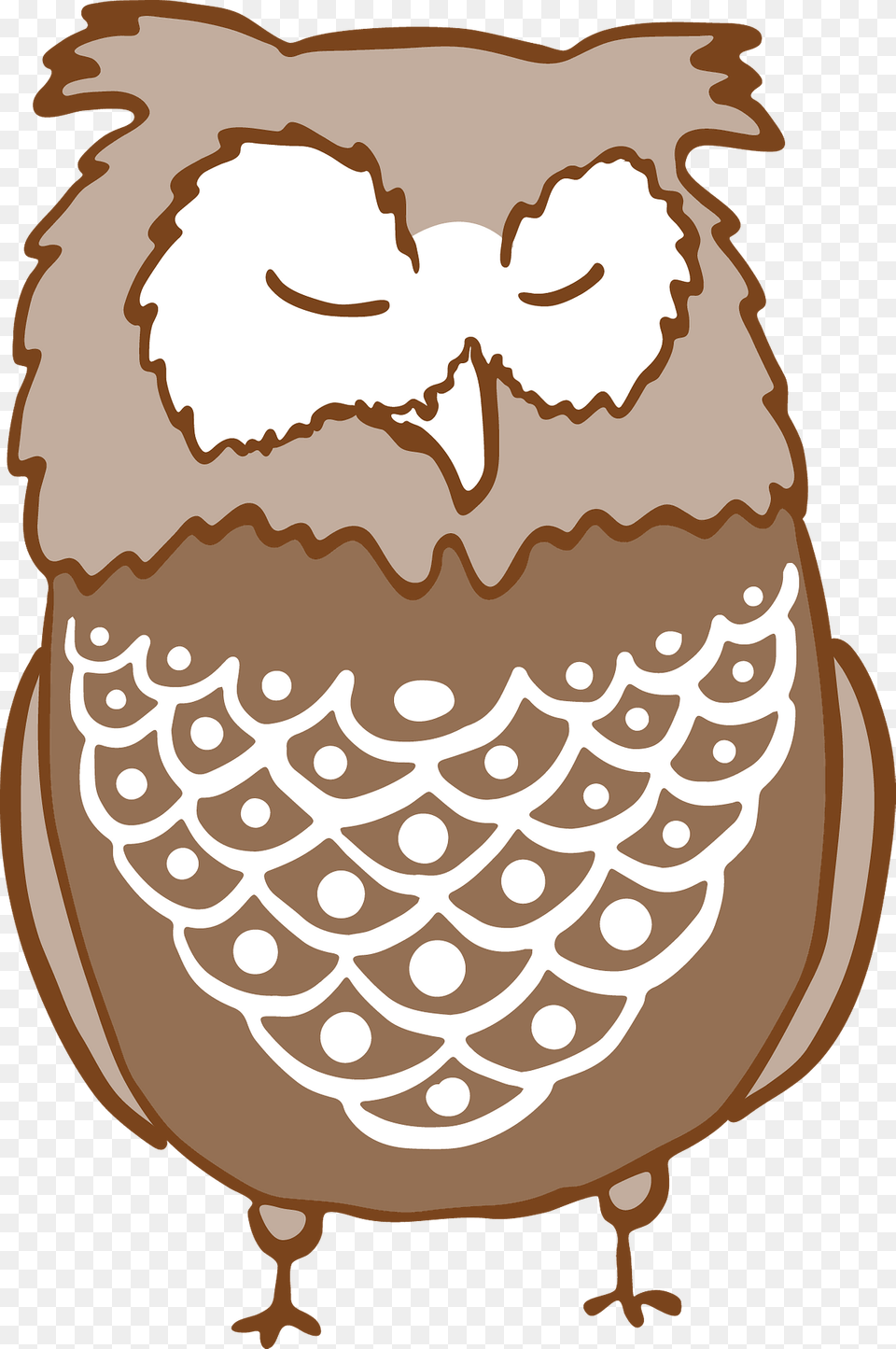 Brown Owl In A Bandana With Eyes Closed Clipart, Animal, Beak, Bird, Produce Free Transparent Png