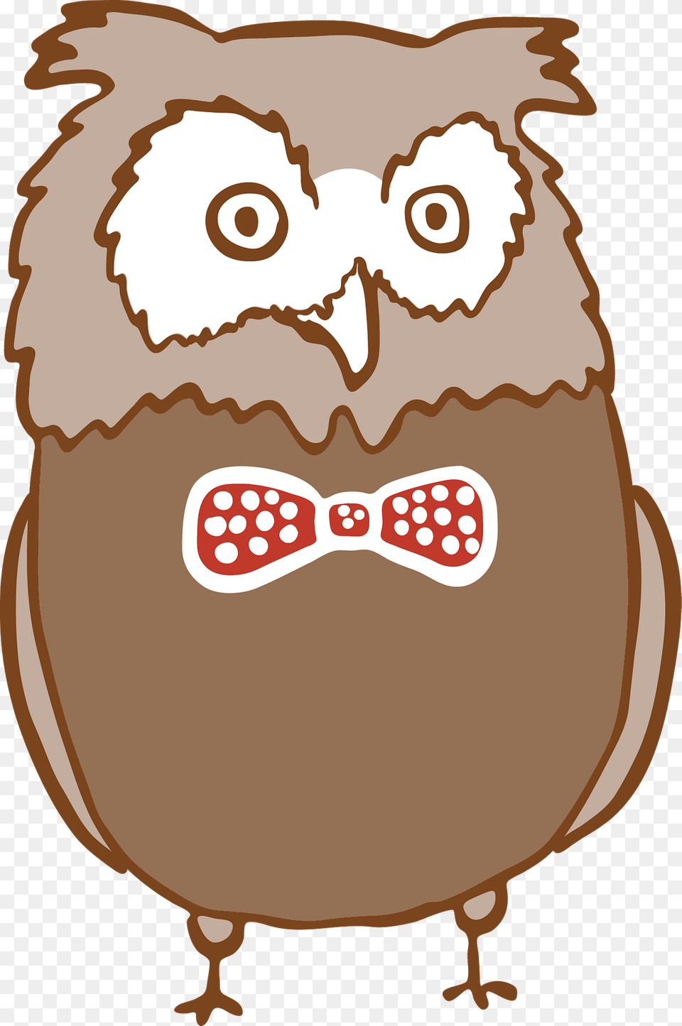 Brown Owl In Bowtie With Eyes Wide Clipart, Accessories, Formal Wear, Tie, Baby Free Png Download