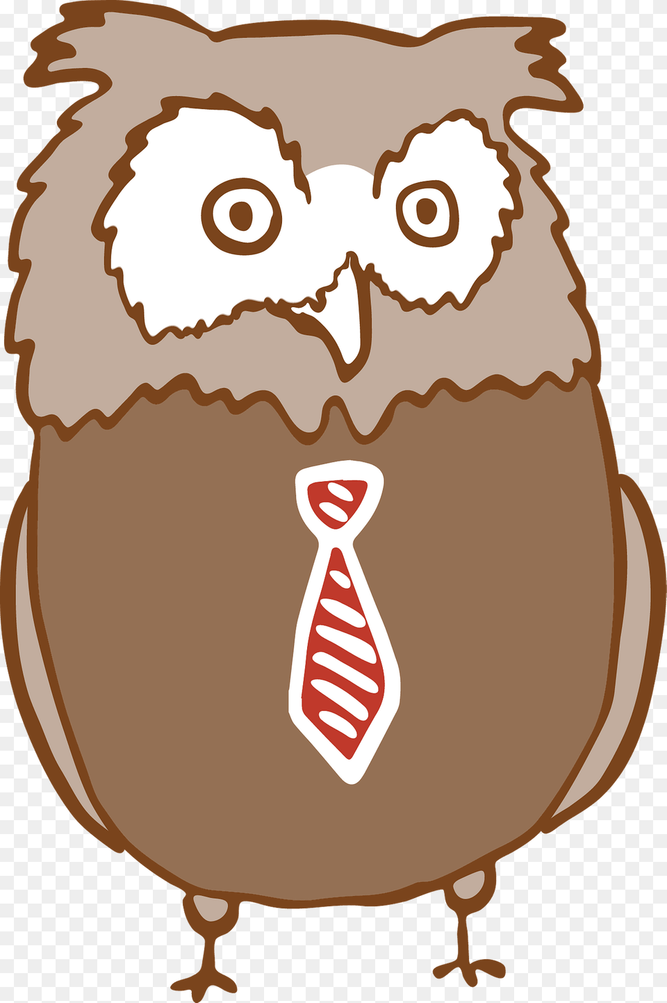 Brown Owl In Necktie With Eyes Wide Clipart, Accessories, Formal Wear, Tie, Baby Free Transparent Png