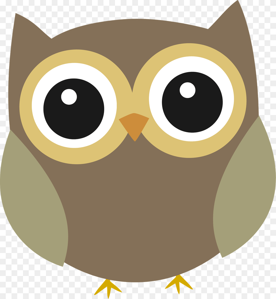 Brown Owl With Gold Eye Rings Clipart, Animal, Bird Png Image