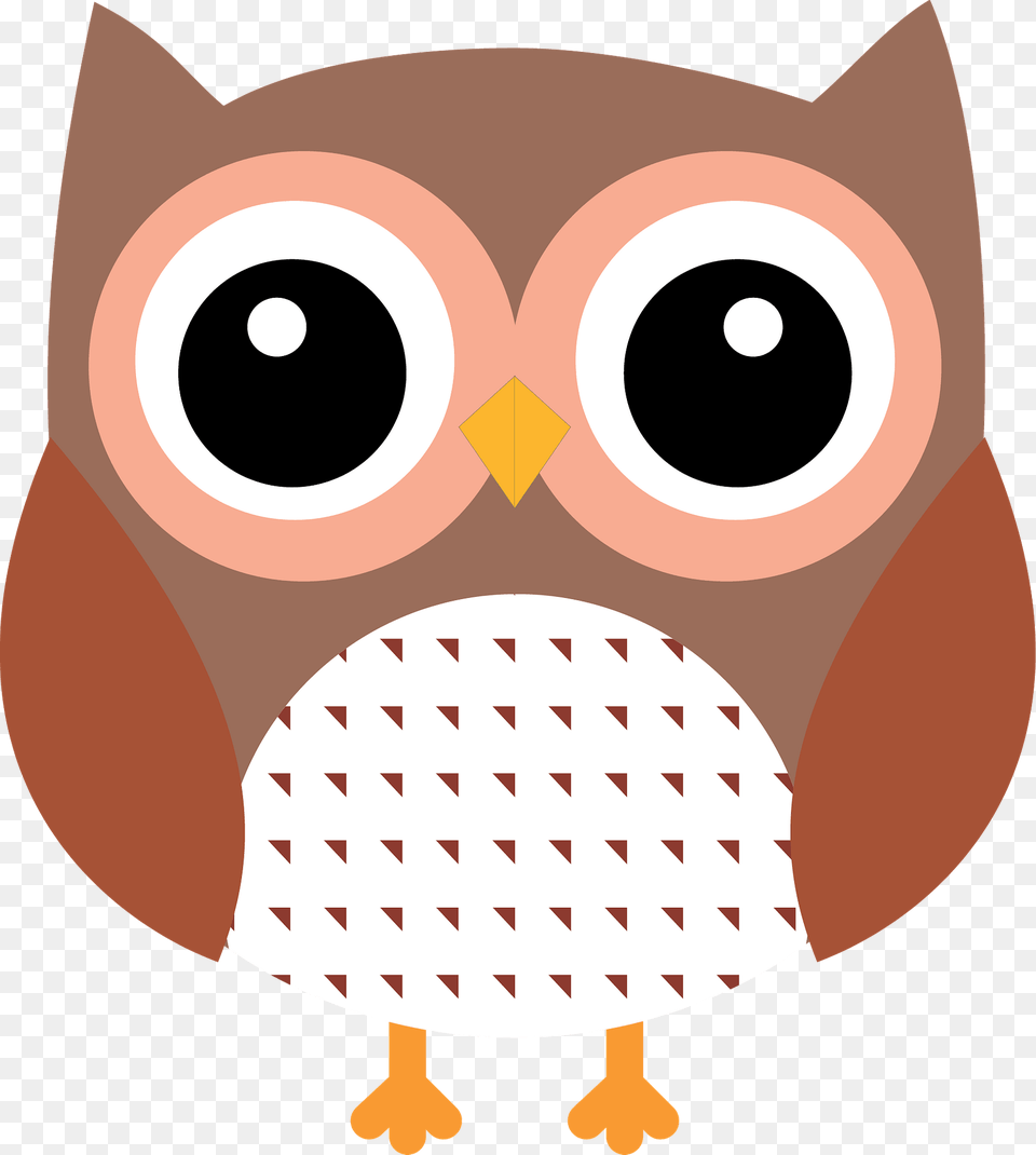 Brown Owl With Peach Eye Rings Clipart, Animal, Fish, Sea Life, Shark Free Transparent Png