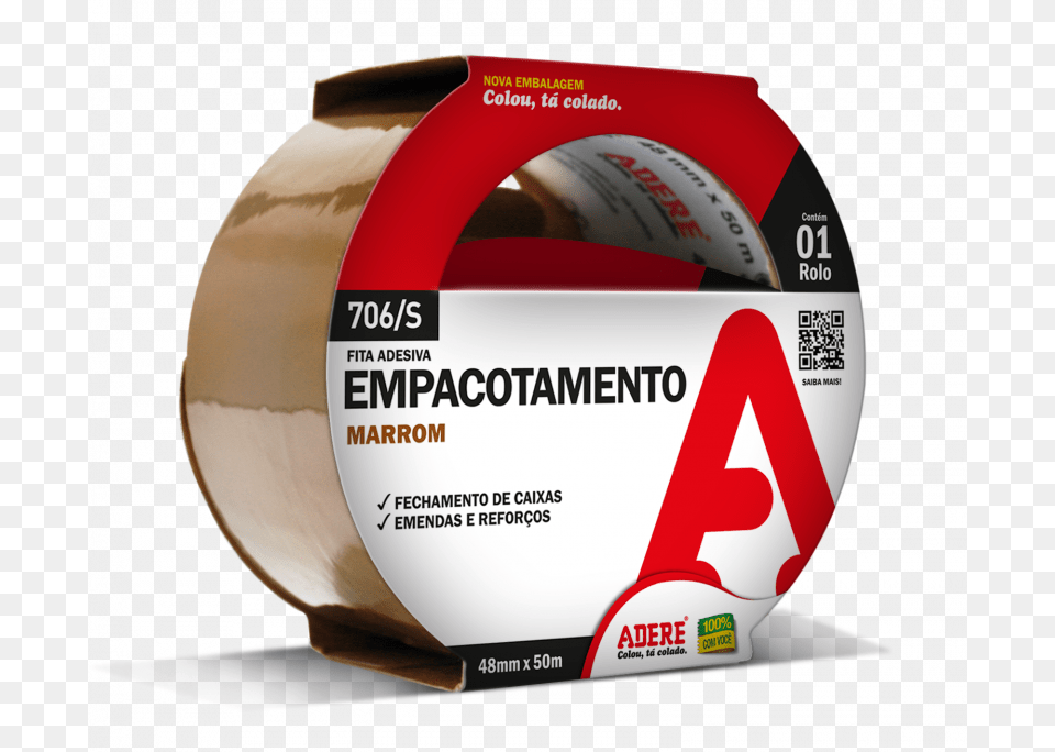 Brown Packaging Tape Fita Empacotamento Marrom 48mm X 50m Marrom Adere, Qr Code, Food, Ketchup Free Transparent Png