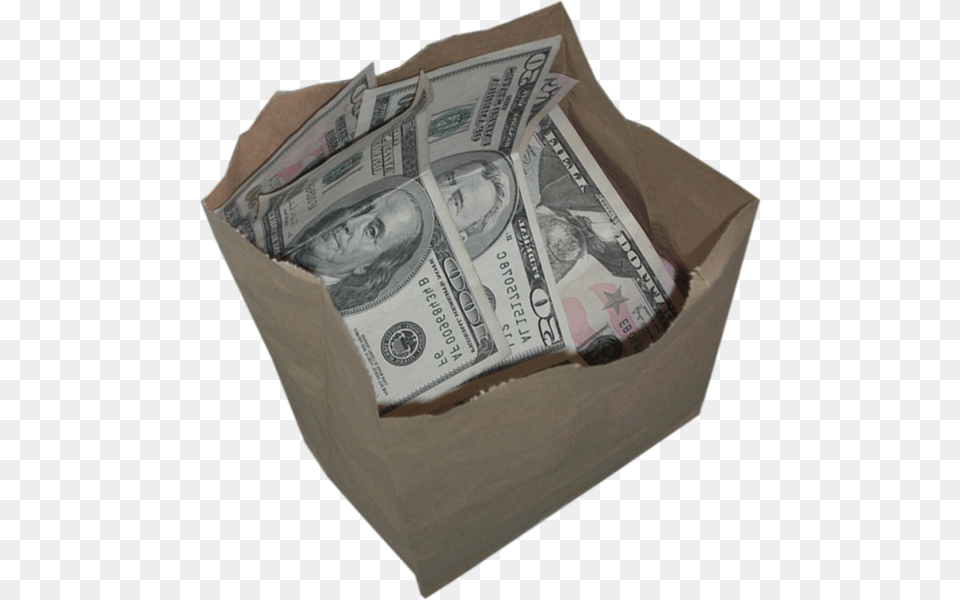 Brown Paper Bag With Money, Person, Face, Head, Adult Free Png Download