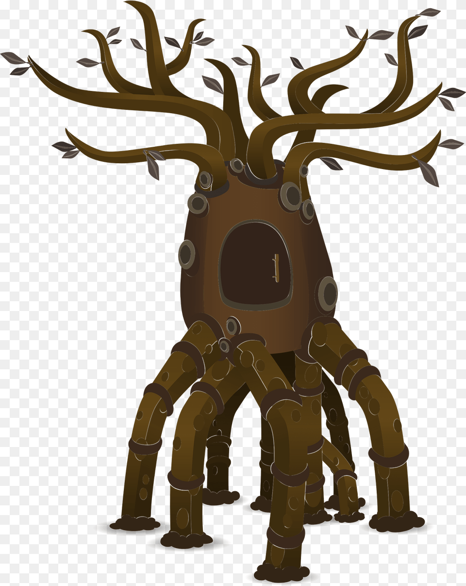 Brown Pipes Fantasy Tree Clipart, Animal, Deer, Mammal, Wildlife Png