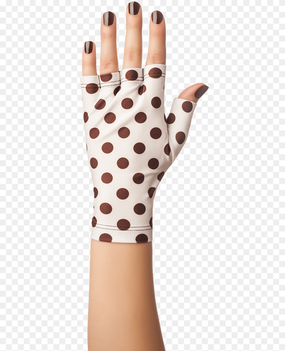 Brown Polka Dots Solfingerless Gloves Fingerless Sun Polka Dot, Clothing, Glove, Adult, Female Free Png Download