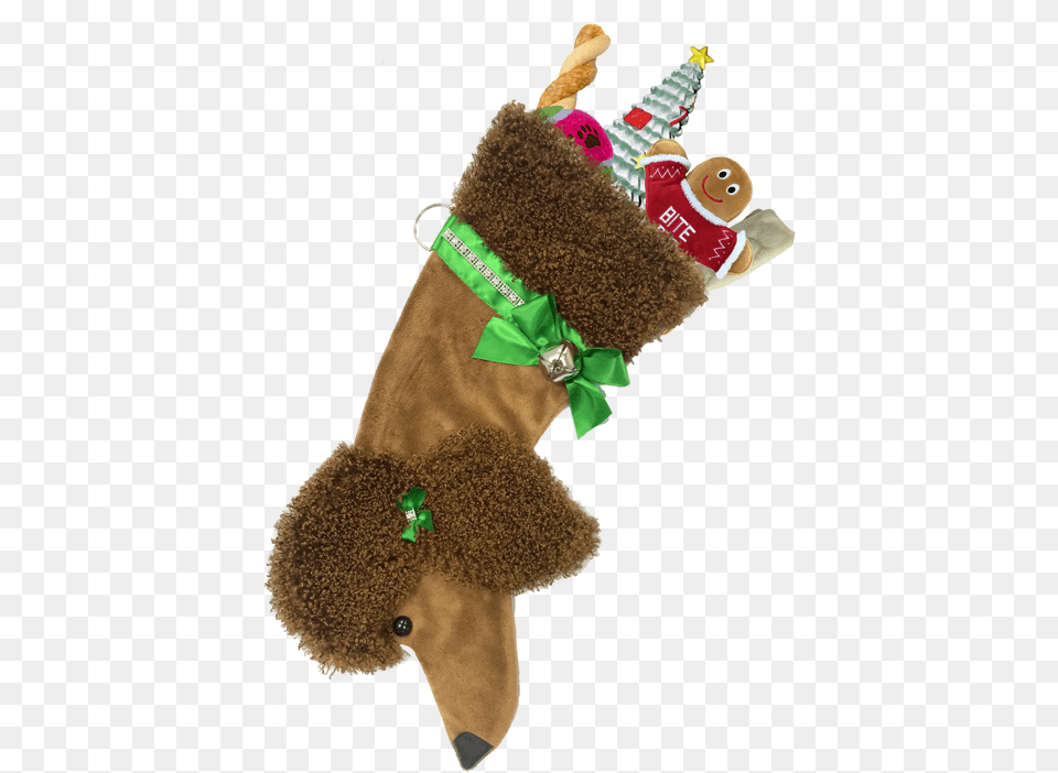 Brown Poodle Christmas Stocking Christmas Stockings Dog Shaped, Christmas Decorations, Festival, Clothing, Hosiery Png