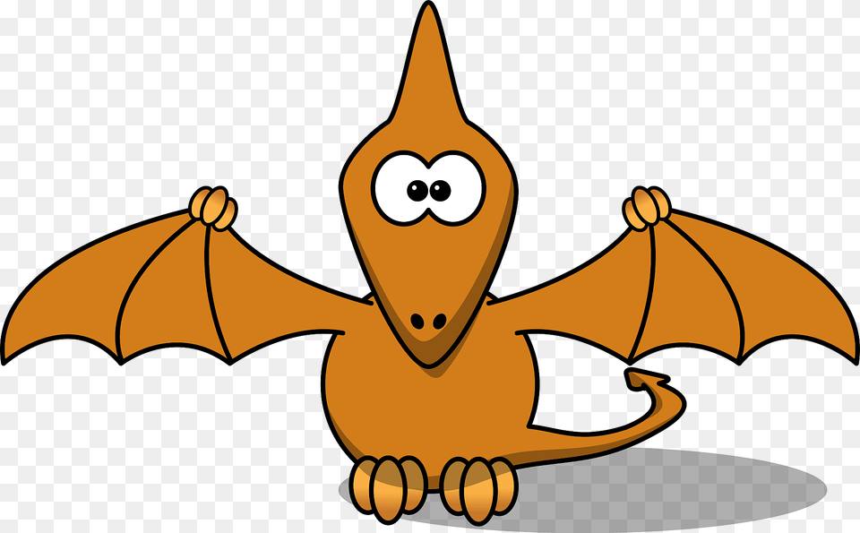 Brown Pterodactyl With Big Crossed Eyes Clipart, Animal, Wildlife, Mammal, Fish Png
