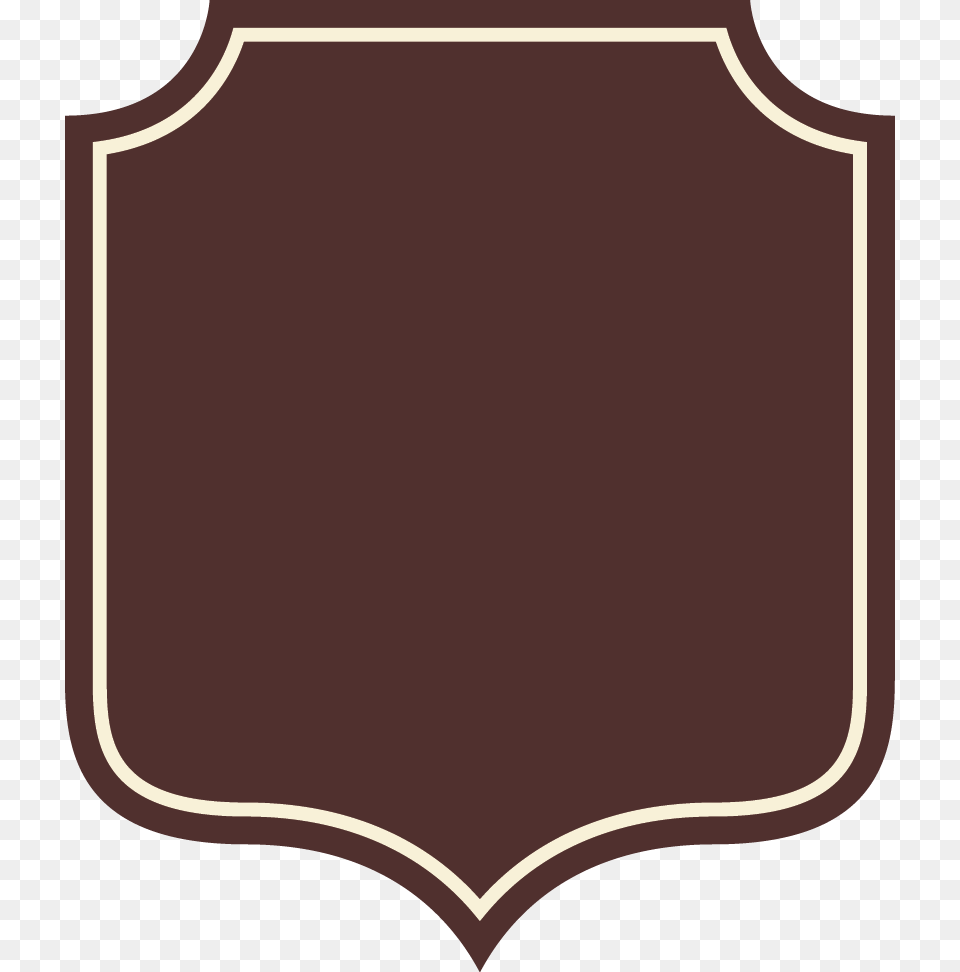 Brown Rectangle Shield One Point Down Badge With Top, Armor Free Png