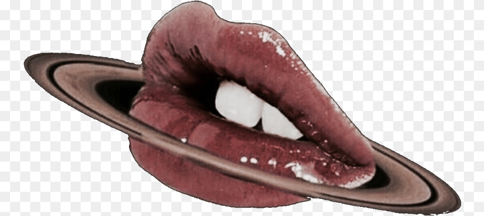 Brown Red Aesthetic Lips Gloss Aestheticlips Sombrero, Body Part, Mouth, Person, Tongue Free Png