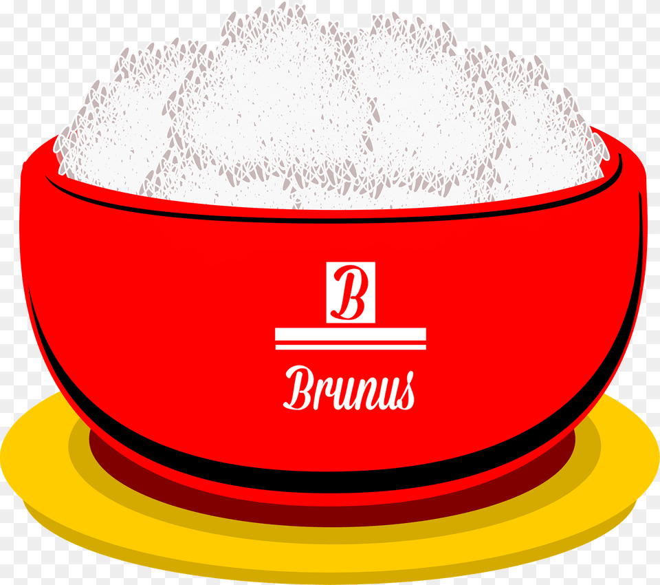 Brown Rice In A Red Bowl Clipart, Flour, Food, Powder Png Image