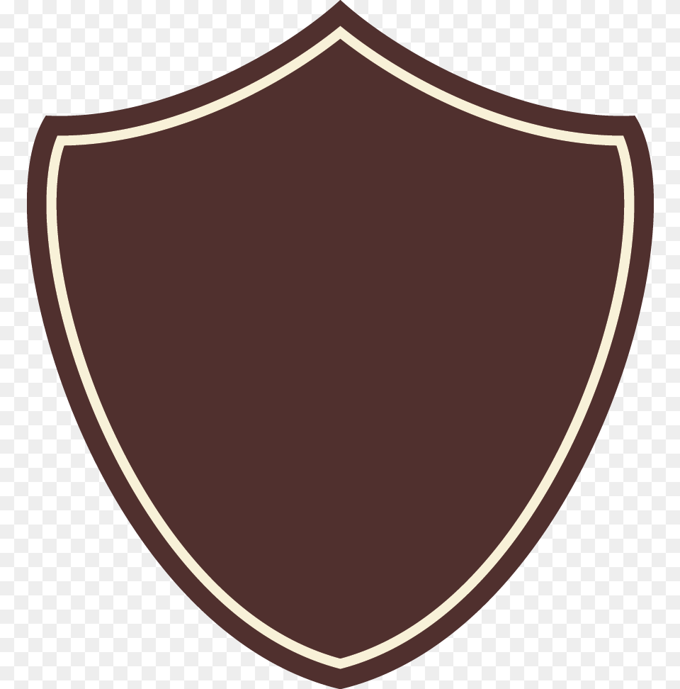 Brown Shield Badge With White Border Shield, Armor, Bow, Weapon Free Png Download