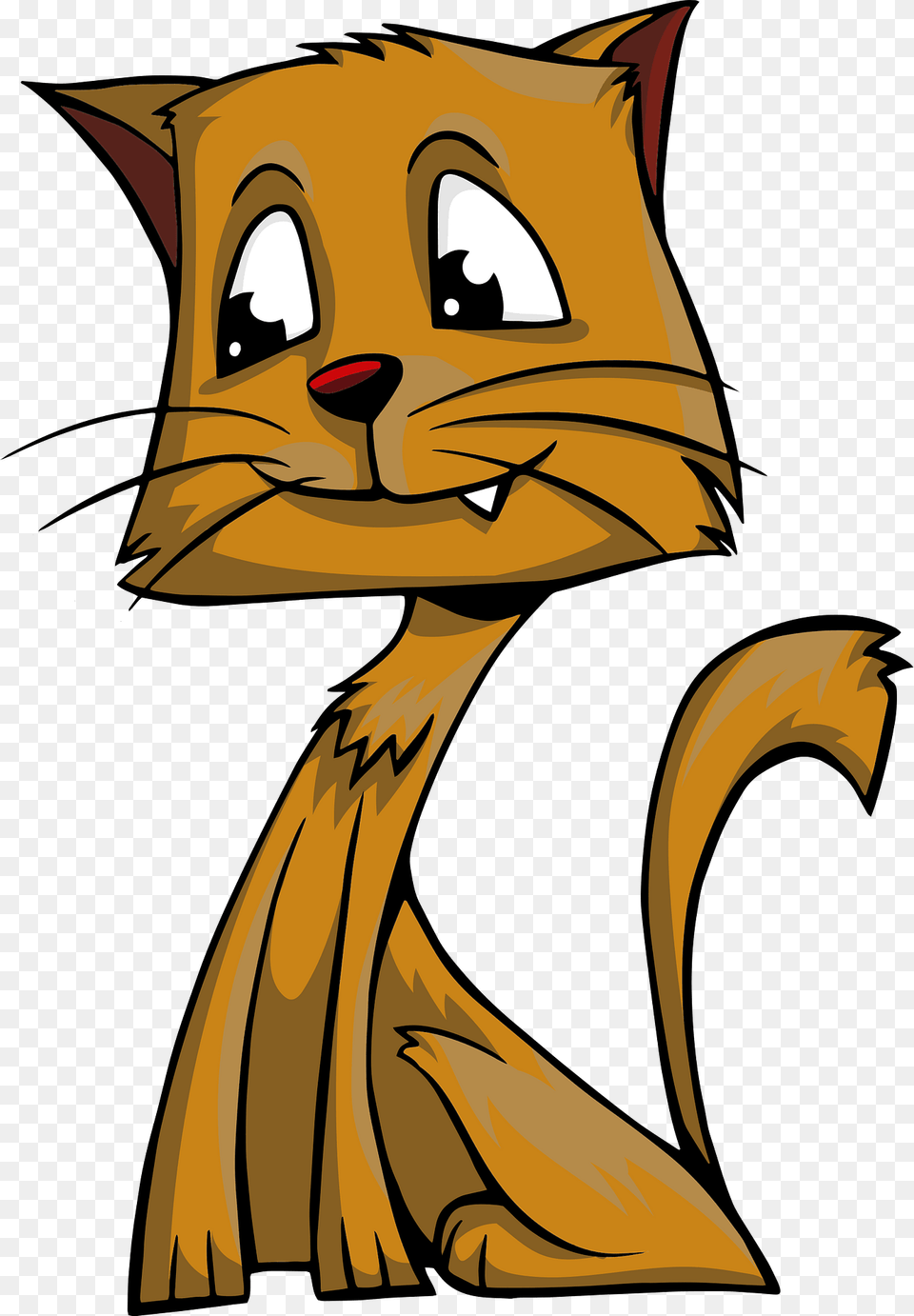 Brown Smiling Cat Clipart, Cartoon, Art, Animal, Fish Free Png