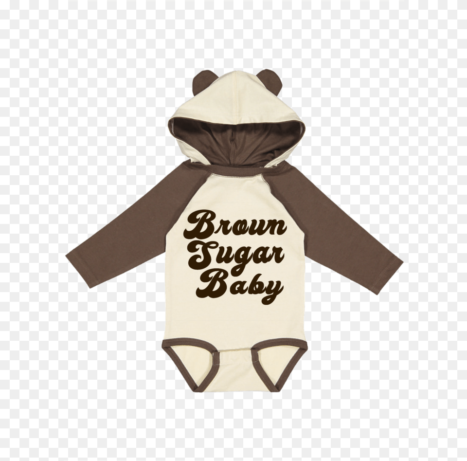 Brown Sugar Baby Long Sleeve Bear Ear Hoodie Baby Onesie Frog, Clothing, Hood, Knitwear, Sweater Free Png Download