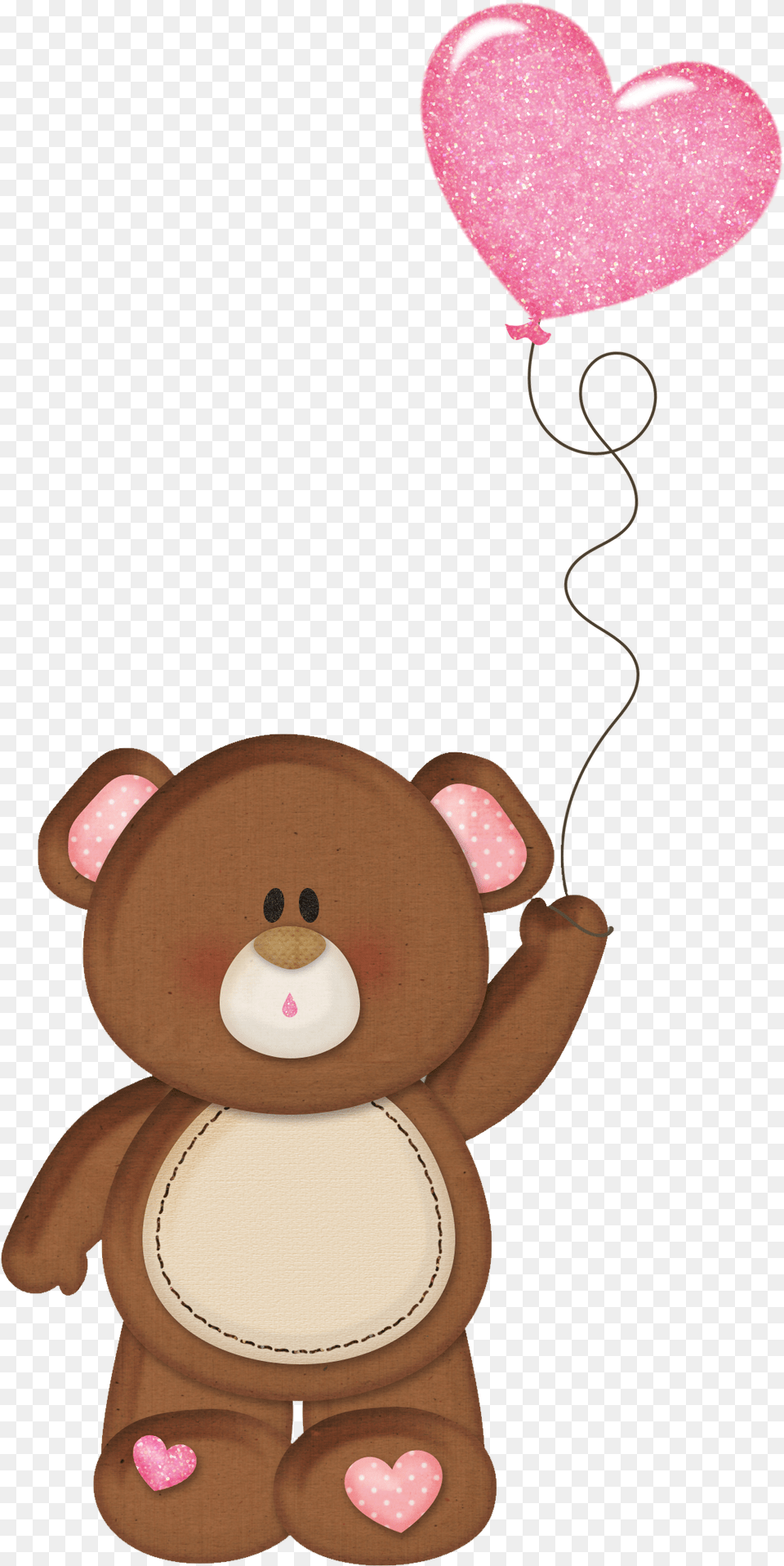 Brown Teddy With Pink Heart Balloon Clipart Bear Balloon Clipart, Toy Free Transparent Png