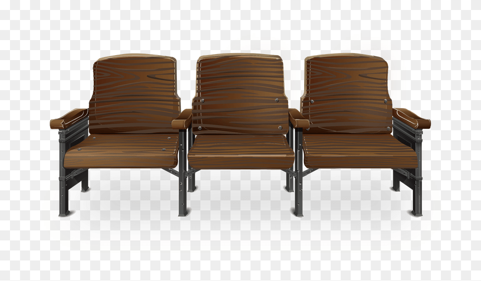 Brown Theater Chair Bench Clipart, Furniture, Armchair, Home Decor Png Image