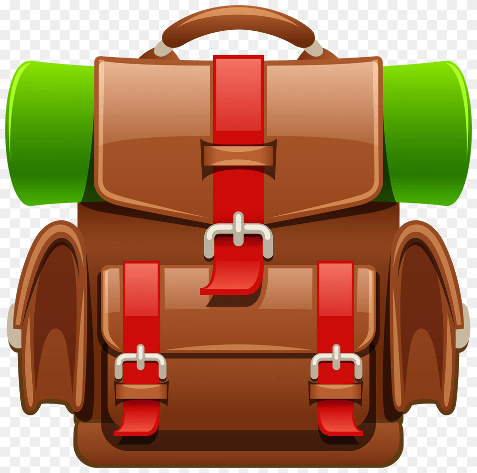 Brown Tourist Backpack Clipart, Grass, Plant, Lawn, Bag Png Image