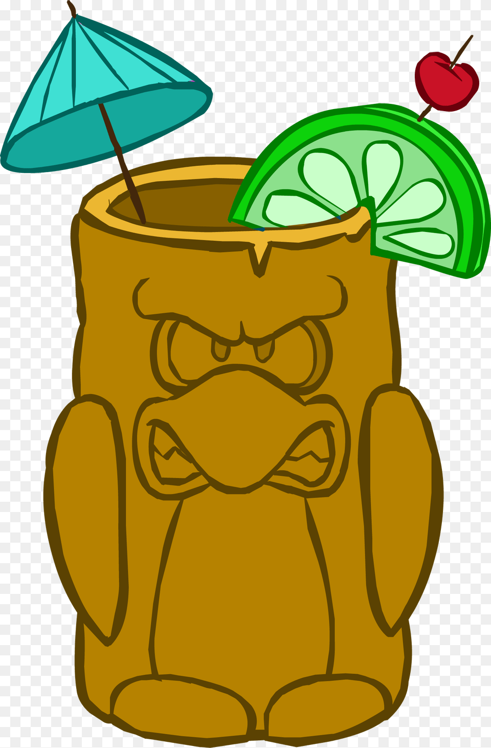 Brown Tropical Cup Icon Club Penguin Tropical Cup, Emblem, Symbol, Food, Ketchup Png