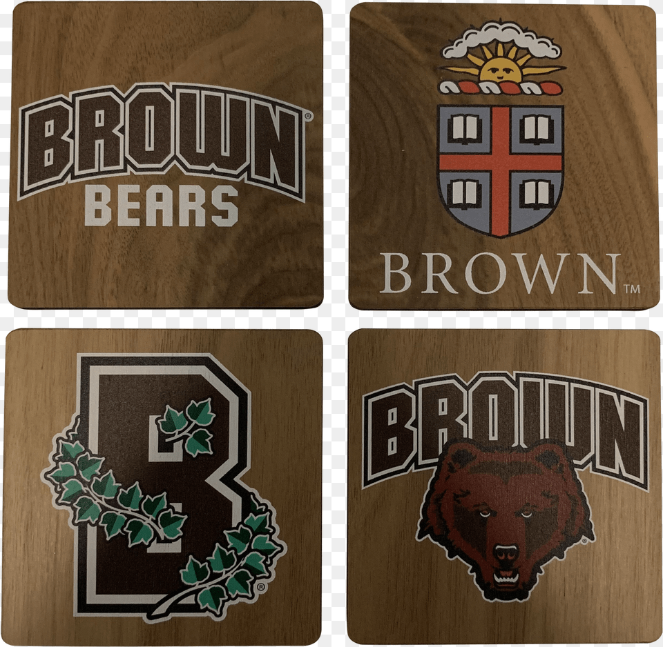 Brown University Walnut Coaster Set, Animal, Bear, Logo, Mammal Free Png Download