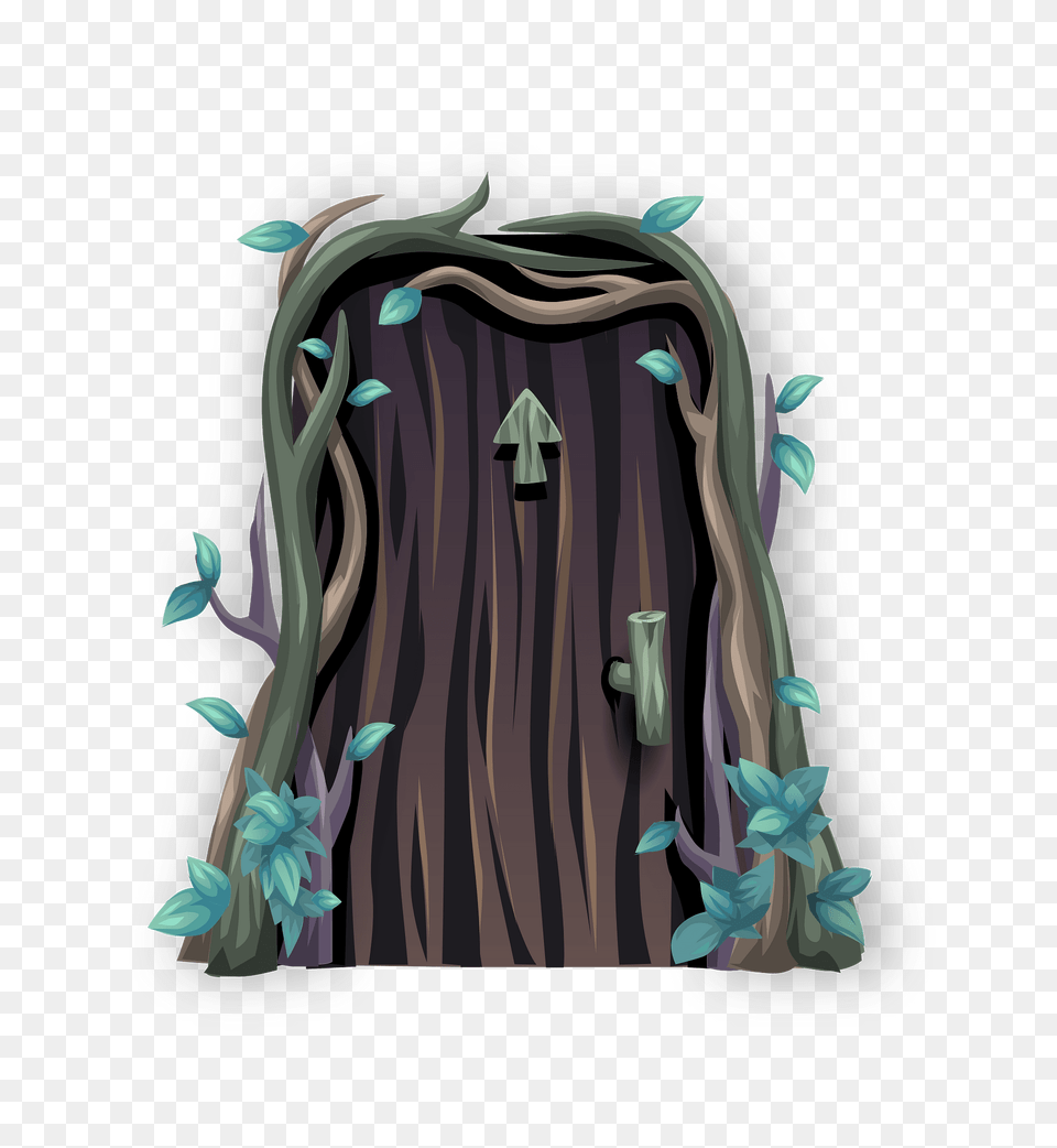 Brown Vine Fantasy Door Clipart, Plant, Tree, Bag, Smoke Pipe Png Image