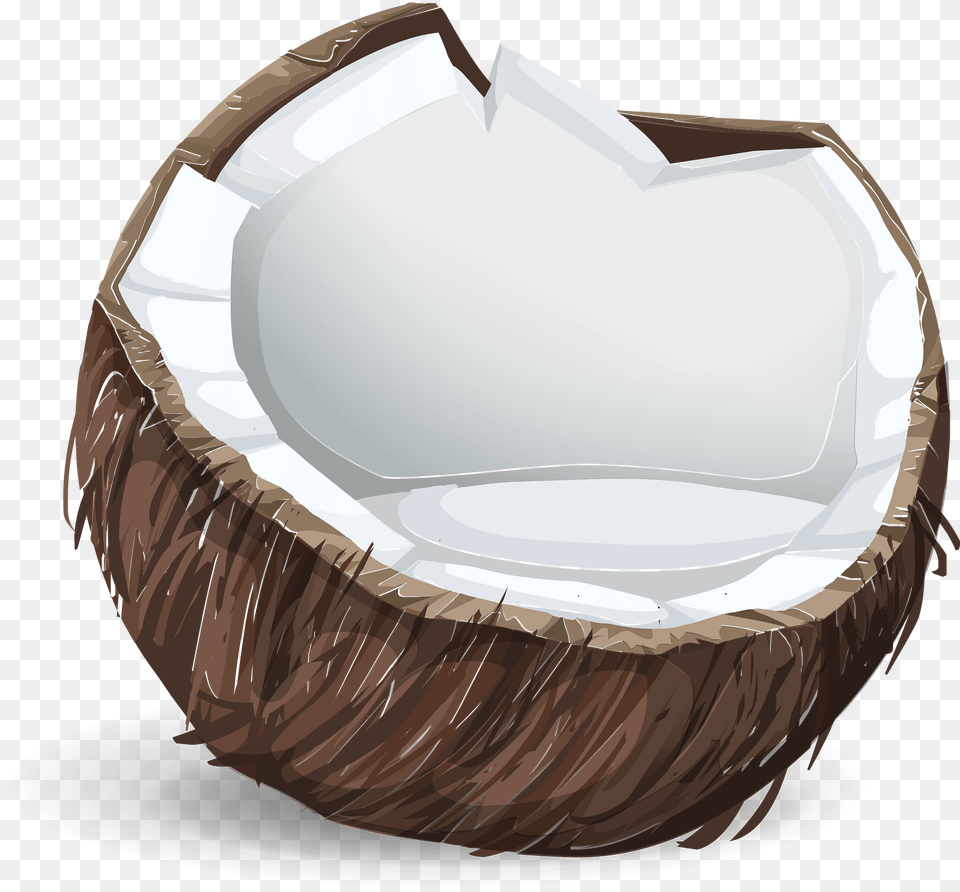 Brown White Opened Coconut Clipart, Food, Fruit, Plant, Produce Png Image