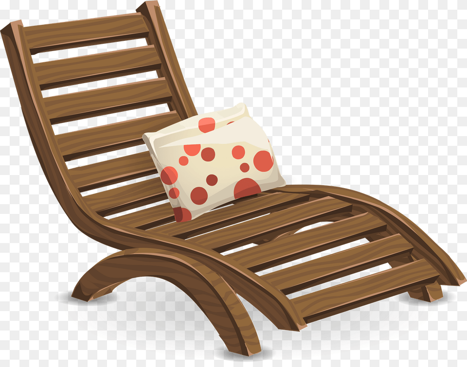 Brown Wooden Sunbed Clipart, Cushion, Furniture, Home Decor, Crib Png Image
