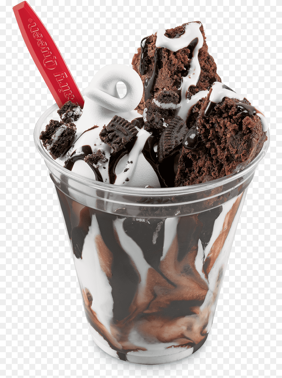 Brownie And Oreo Cupfection Dairy Queen Menu Dairy Queen Brownie Cupfection, Cream, Dessert, Food, Ice Cream Png