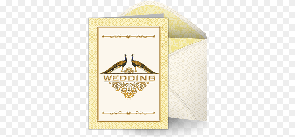 Brownish And Peacock Wedding Invitation Wedding Invitation, Envelope, Greeting Card, Mail, Animal Png