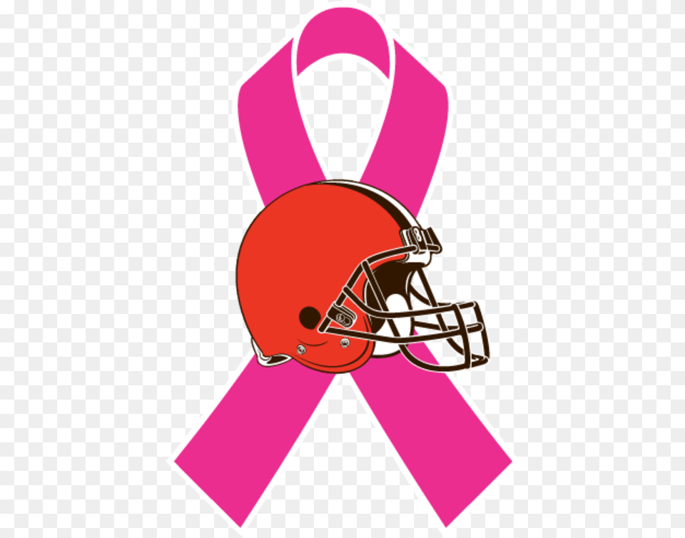 Browns Give Back Crucial Catch Cleveland Breast Cancer Awareness Month With Panthers, Helmet, American Football, Football, Person Free Png Download