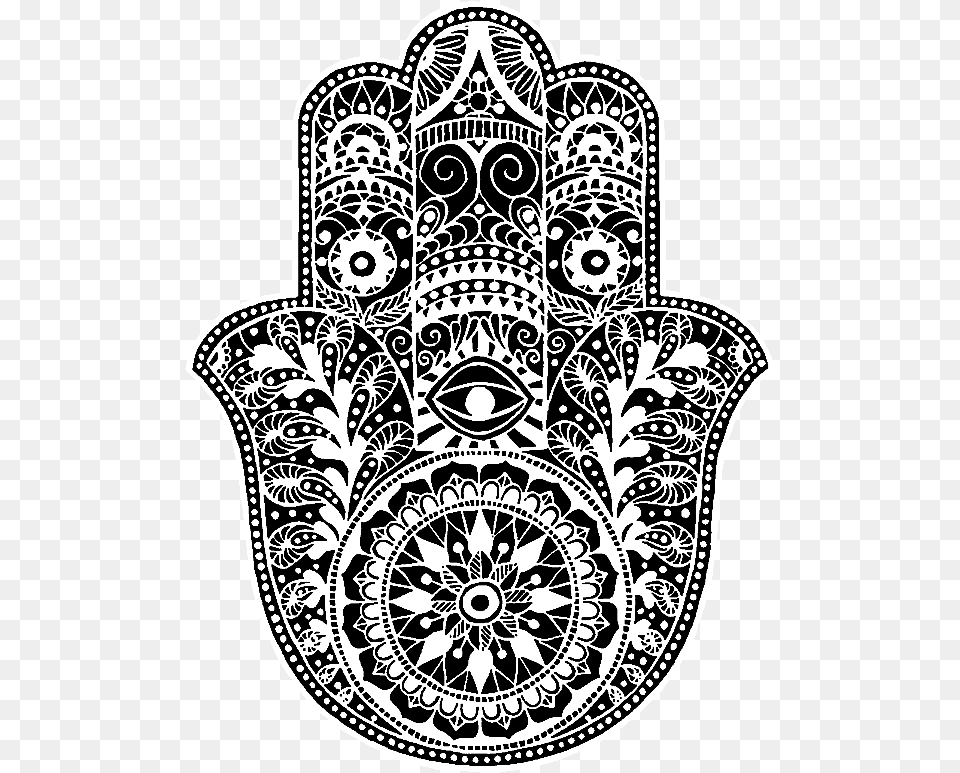 Browse Black White Hand Gifts By Maryedenoa Transparent Hamsa Hand, Art, Doodle, Drawing, Pattern Free Png Download