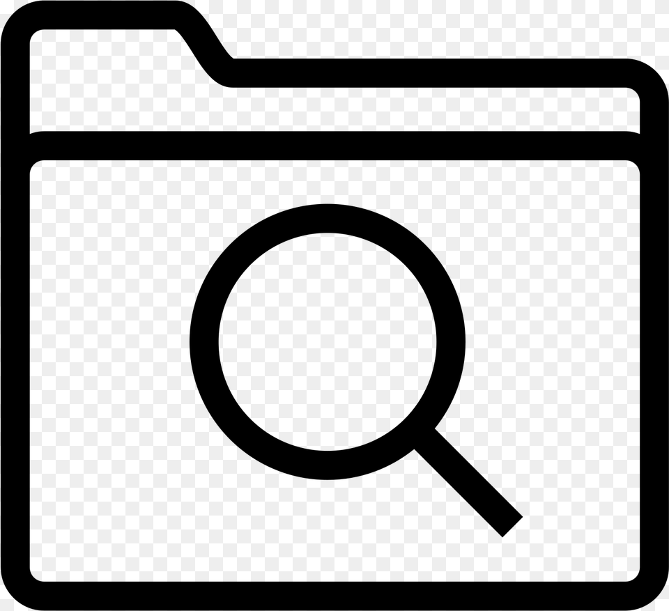 Browse Folder Icon Search Icon With Square, Gray Free Transparent Png
