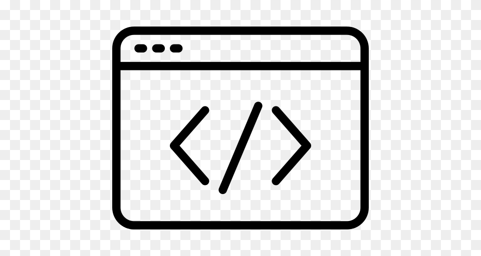 Browser Coding Icon, Gray Png