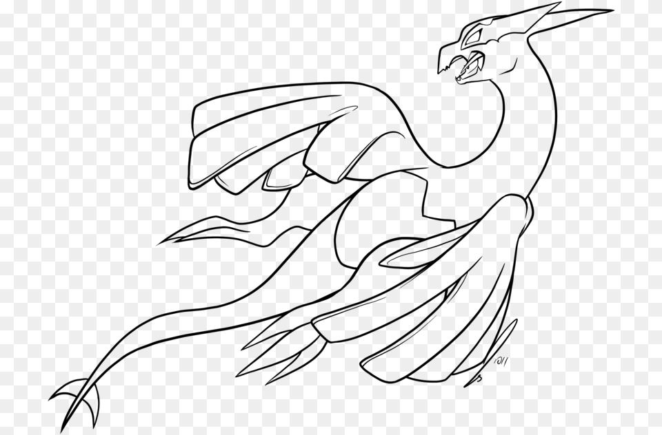 Browsing Lugia Legendary Pokemon Coloring Page, Gray Png Image