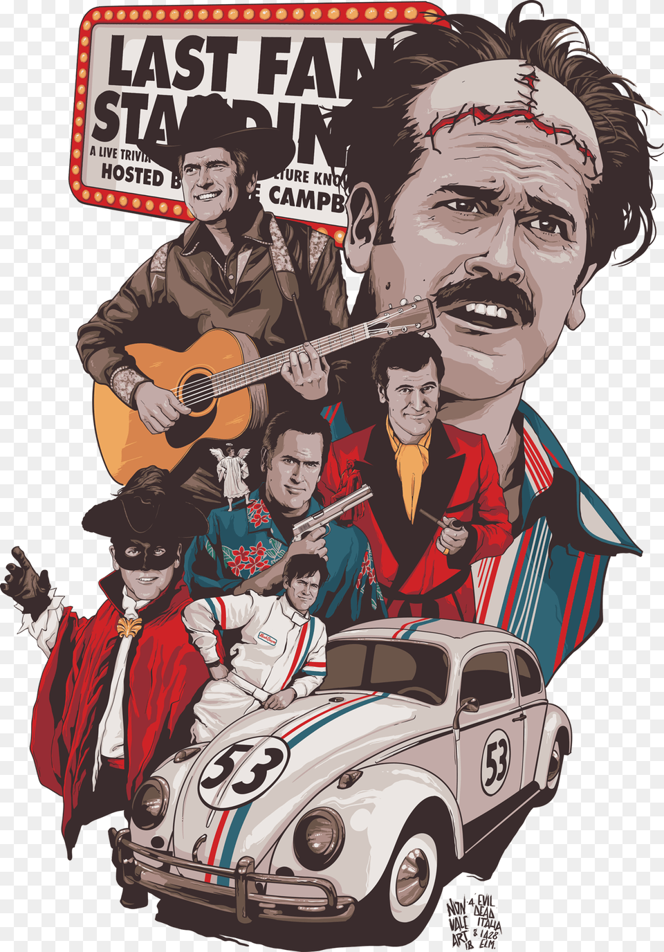 Bruce Campbell Homage Herbie The Love Bug, Book, Comics, Publication, Musical Instrument Free Transparent Png