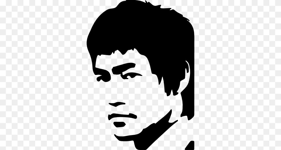 Bruce Lee, Stencil, Adult, Male, Man Free Png