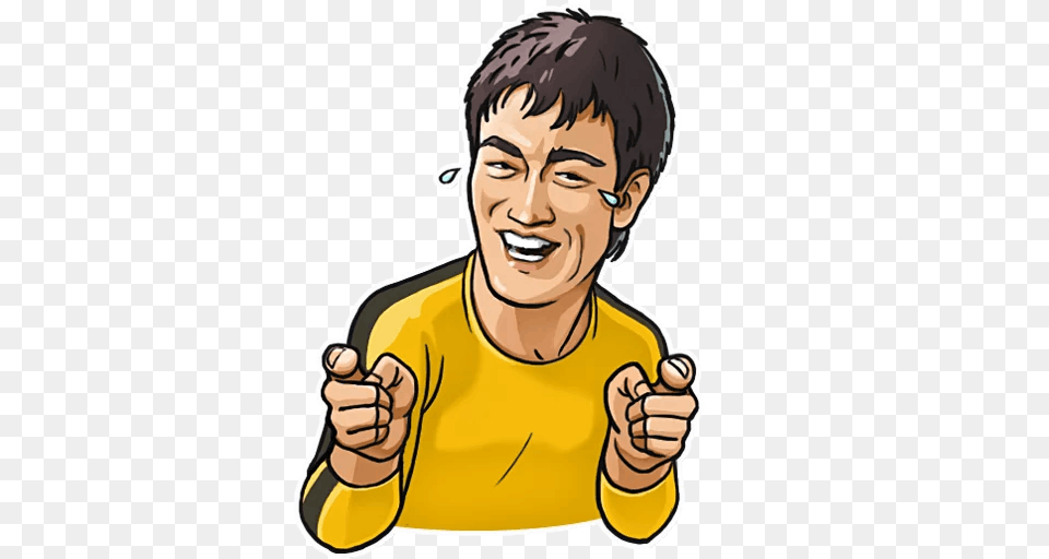 Bruce Lee Stickers Set For Telegram, Body Part, Hand, Person, Face Png