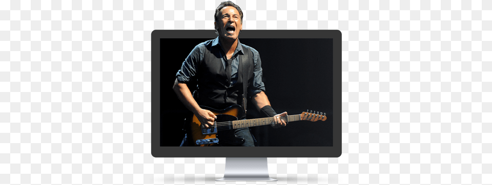 Bruce Loves Robin Bruce Springsteen Radio Hits, Musical Instrument, Guitar, Adult, Man Png Image