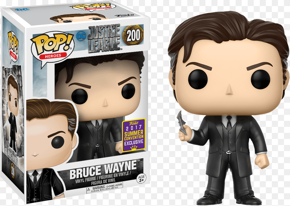 Bruce Wayne Pop Vinyl Figure 2017 Summer Convention Bruce Wayne Funko Pop, Baby, Person, Head, Face Png