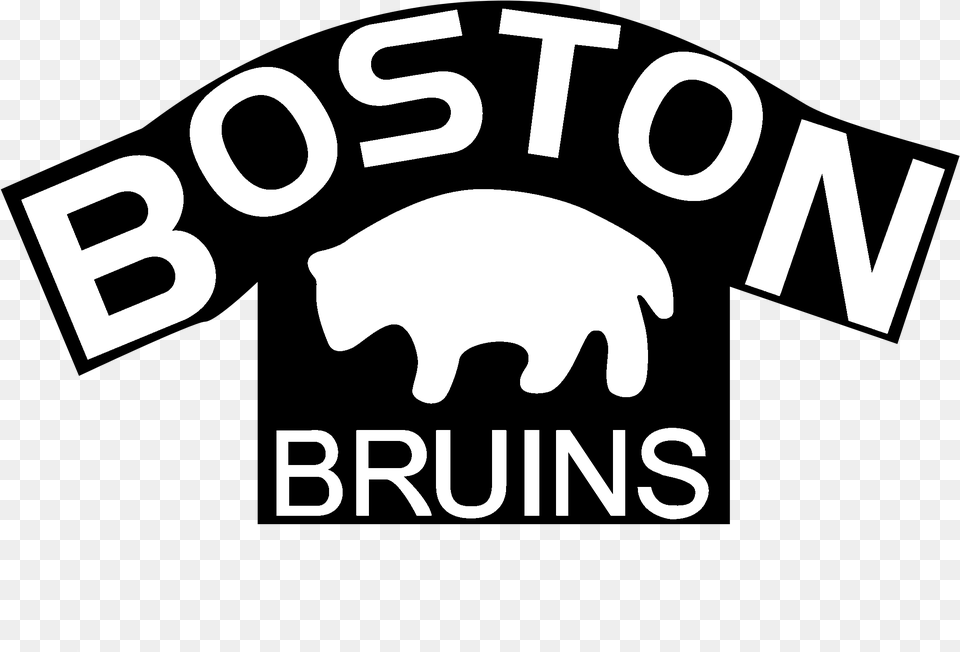 Bruins Logo Black And White, Animal, Mammal, Pig, Hog Png Image