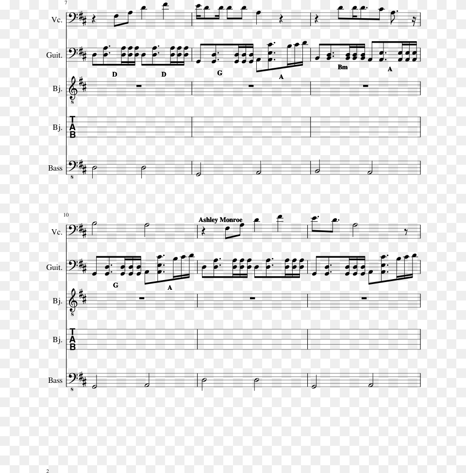 Bruises For String Band Sheet Music Composed By Train Music, Gray Free Png Download