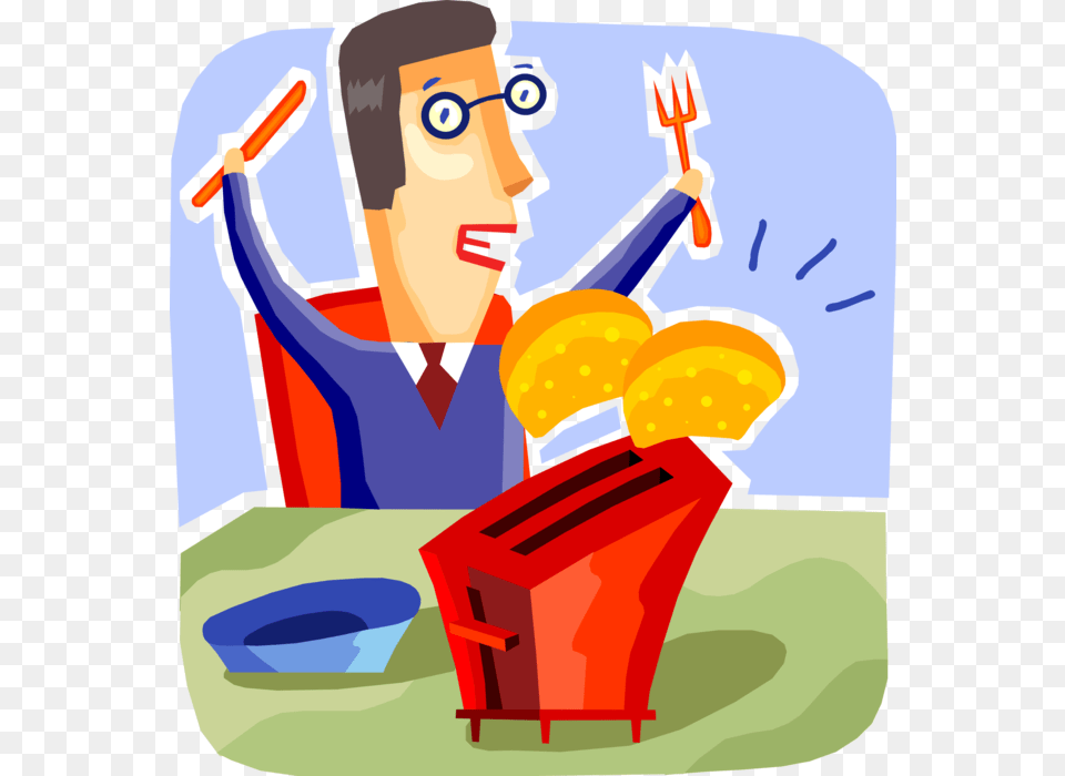 Brunch Vector Cartoon, Cutlery, Fork, Cleaning, Person Png Image