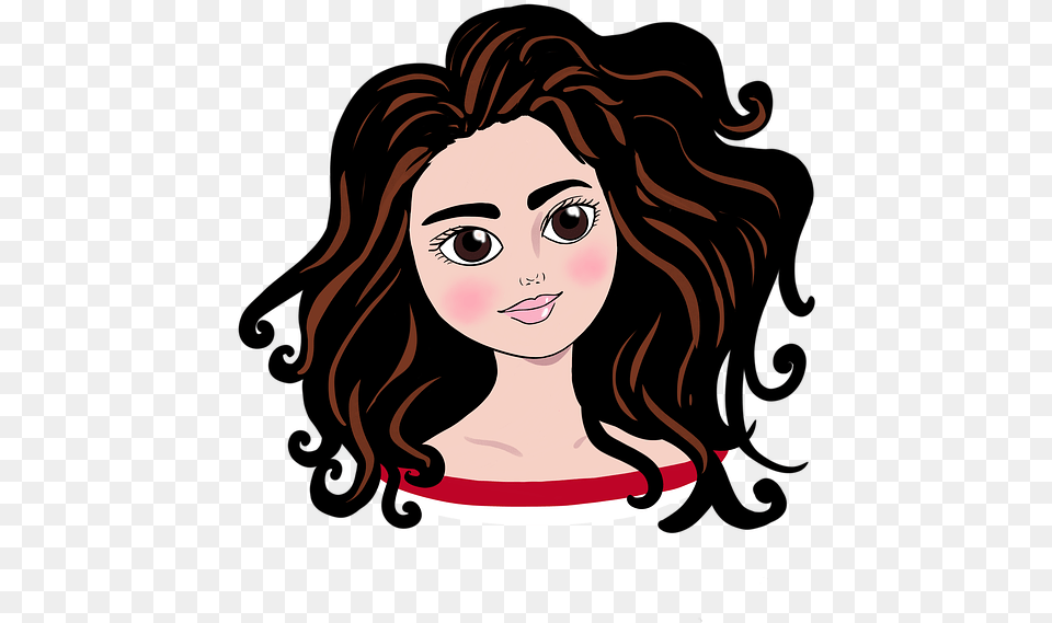 Brunette Girl Hair Portrait Female Face Woman Illustration, Adult, Photography, Person, Head Png