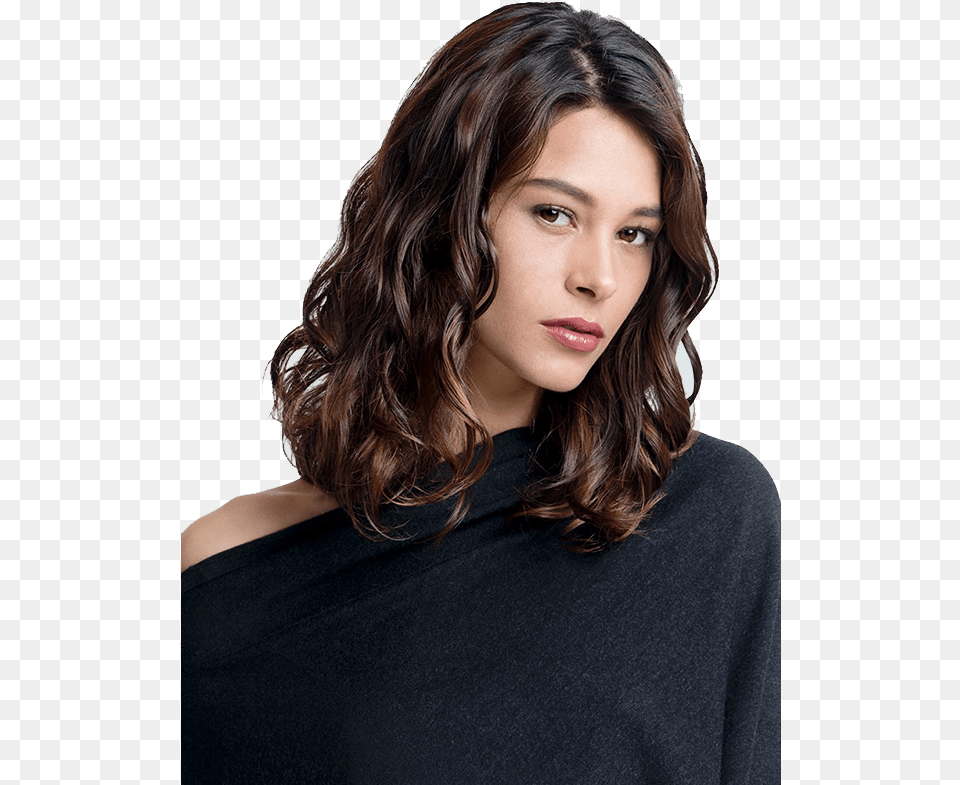 Brunette Model Soft Waves On Hair, Adult, Portrait, Photography, Person Png Image
