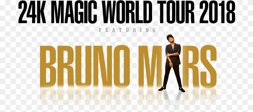 Bruno Mars 24k Magic World Tour Dates 2017 Concert Poster, Walking, Person, Man, Male Png