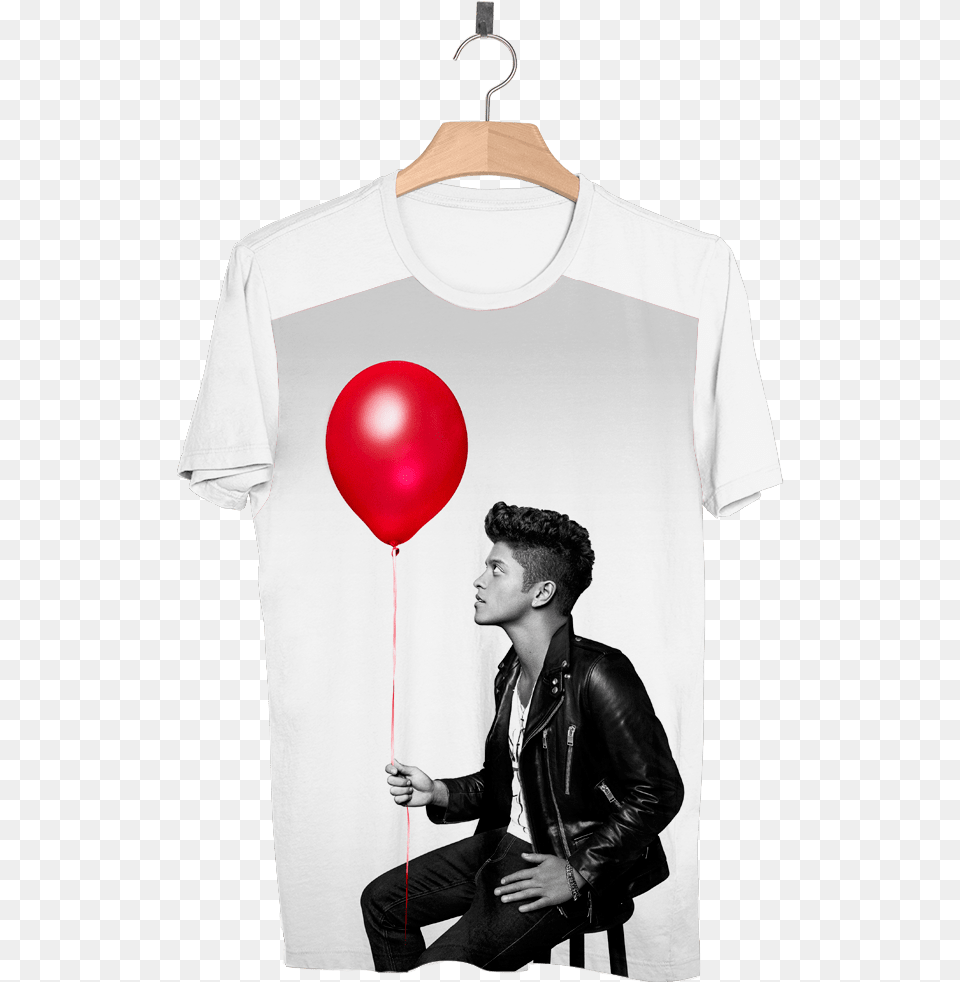 Bruno Mars Baloon Bruno Mars Red Balloon, T-shirt, Clothing, Person, Man Png Image