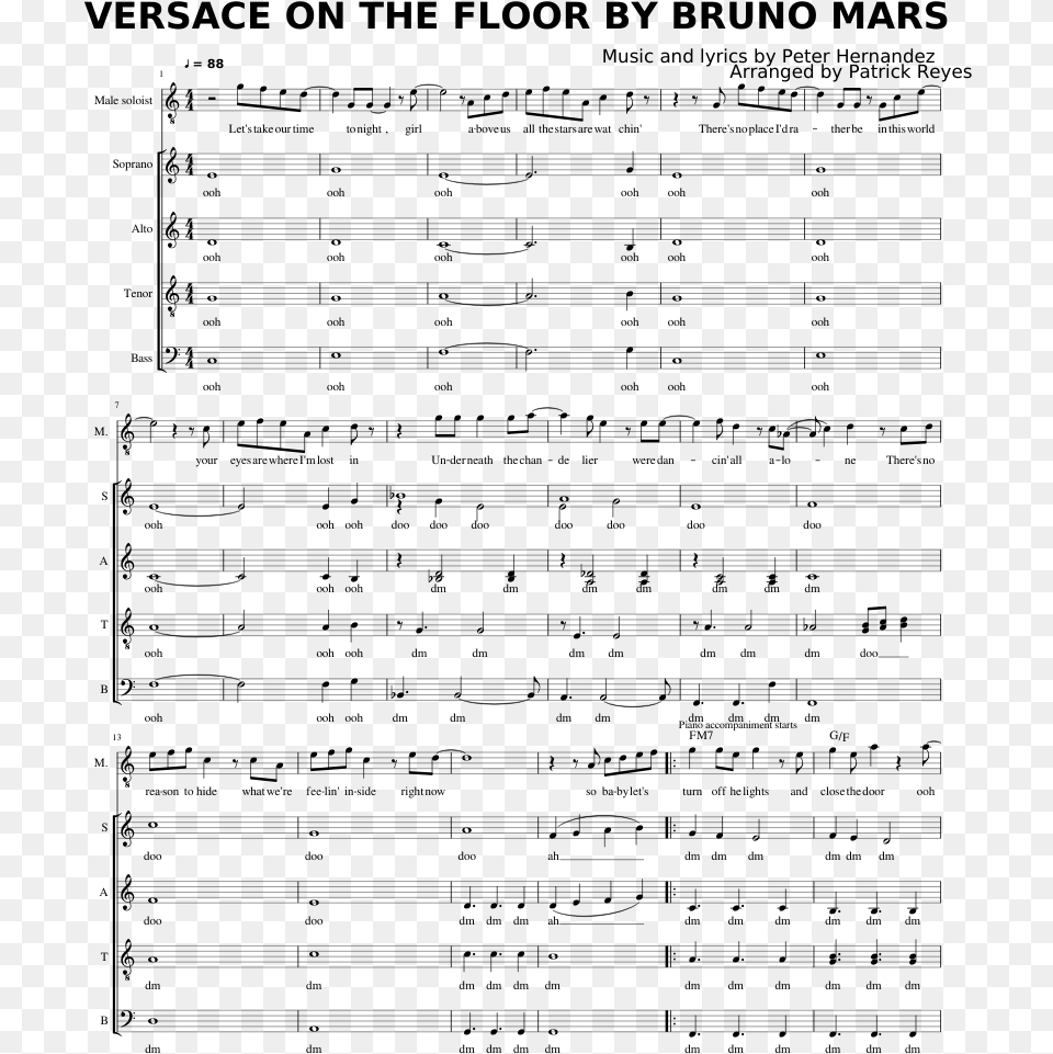 Bruno Mars Versace On The Floor Piano Chords, Gray Free Png