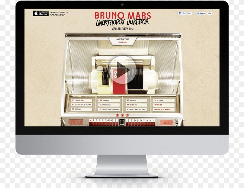 Brunomars Albumstream Web Design, Computer Hardware, Electronics, Hardware, Monitor Free Transparent Png