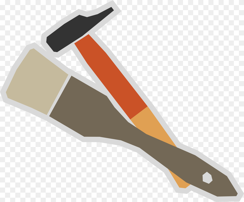 Brush And Hammer Vector Clipart Image, Device, Weapon, Animal, Electronics Free Transparent Png