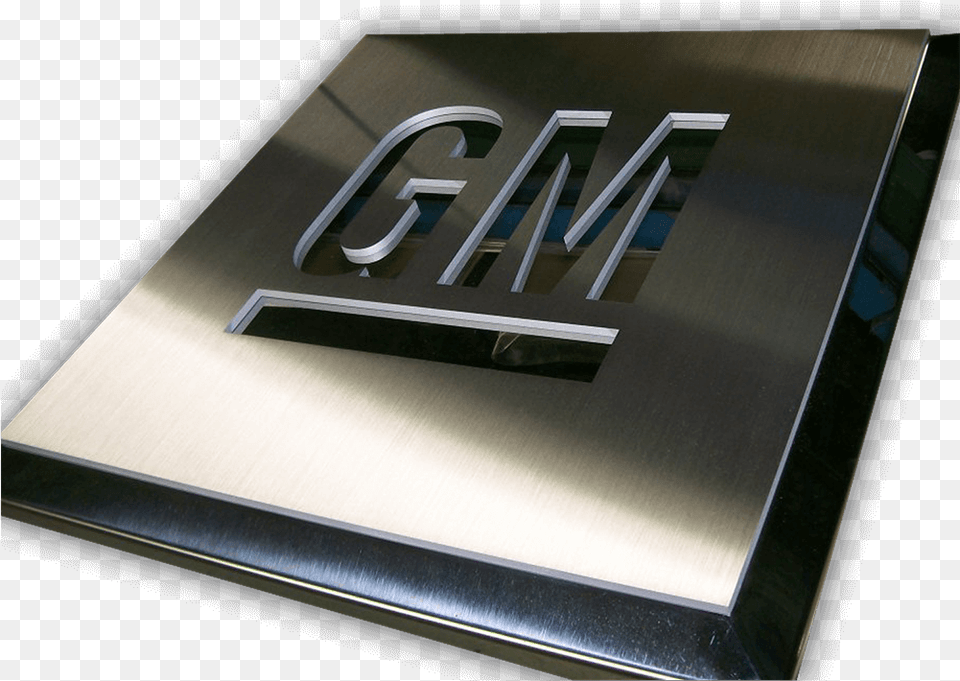 Brush And Polished Stainless Steel Gm Logo Vehicle, Symbol, Text, Architecture, Building Png