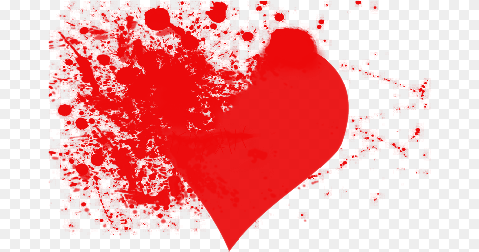 Brush Blood Splatter Heart Animated Bleeding Heart, Leaf, Plant Free Transparent Png