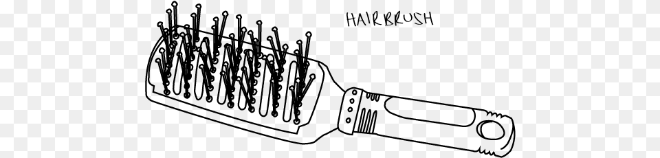 Brush Drawing Hair Line Drawing Of A Brush, Gray Free Png